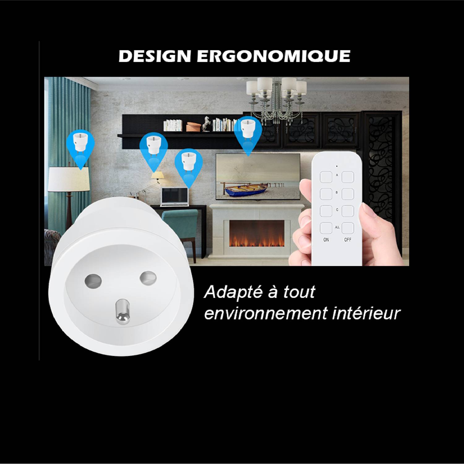 Lot de prise 2300W télécommandée intérieure-4