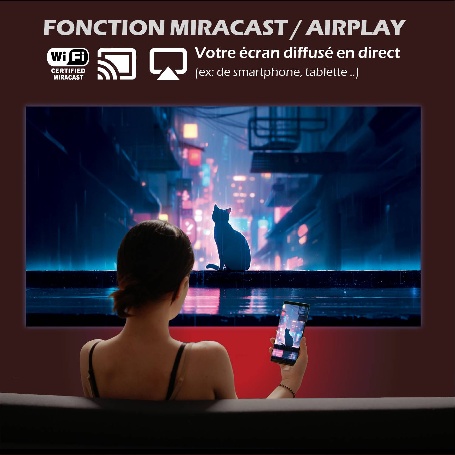 Image du symbole pour Vidéoprojecteur Android 4K Wifi Nomade avec batterie