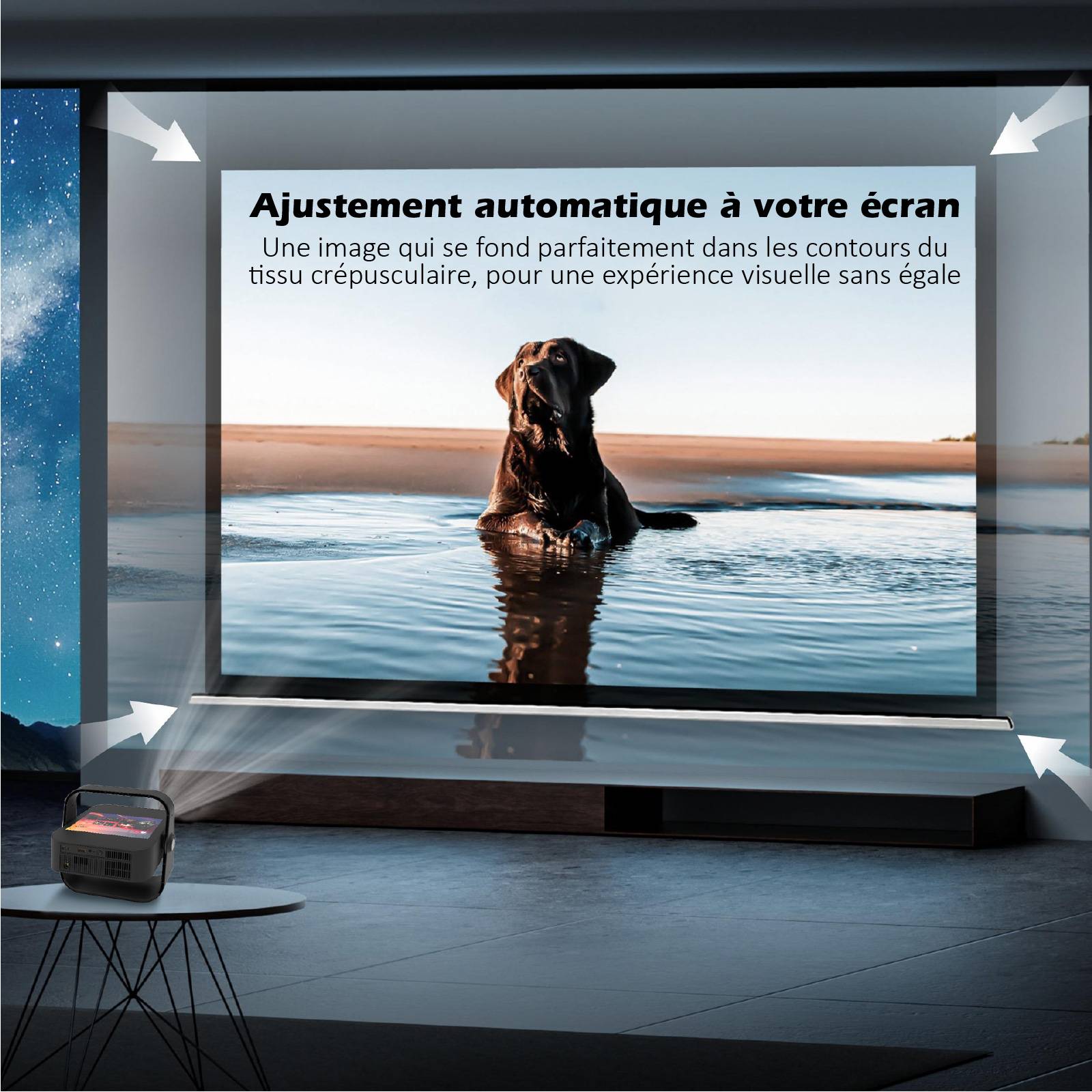 Vidéoprojecteur écranTactile 7’Android 12 4K + Enceintes Bluetooth 20W-6