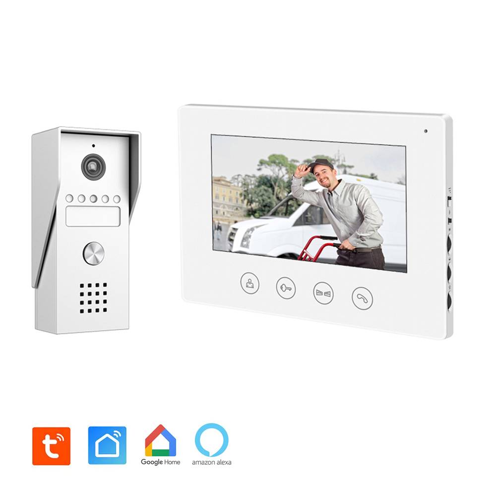 Portier Vidéo filaire connecté Wifi avec Ecran tactile 7 » – 2 fils-0
