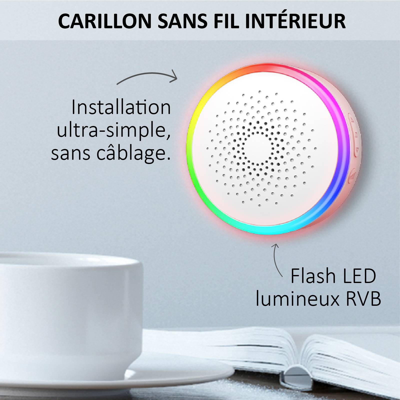 Portier Vidéo Solaire connecté Wifi avec Carillon intérieur 60 mélodies-5