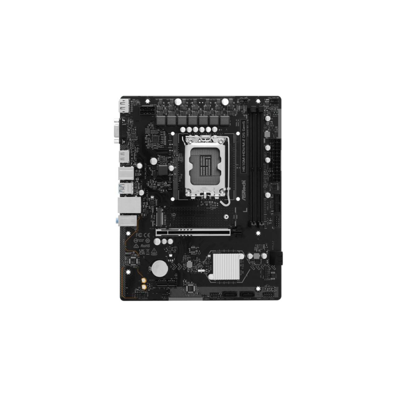 Asrock H610M-HDV/M.2 D5 Gen5, Intel, LGA 1700, Intel Core i7 12th Gen, Intel Core i5 14th Gen, Intel Core i5 13th Gen, I-1
