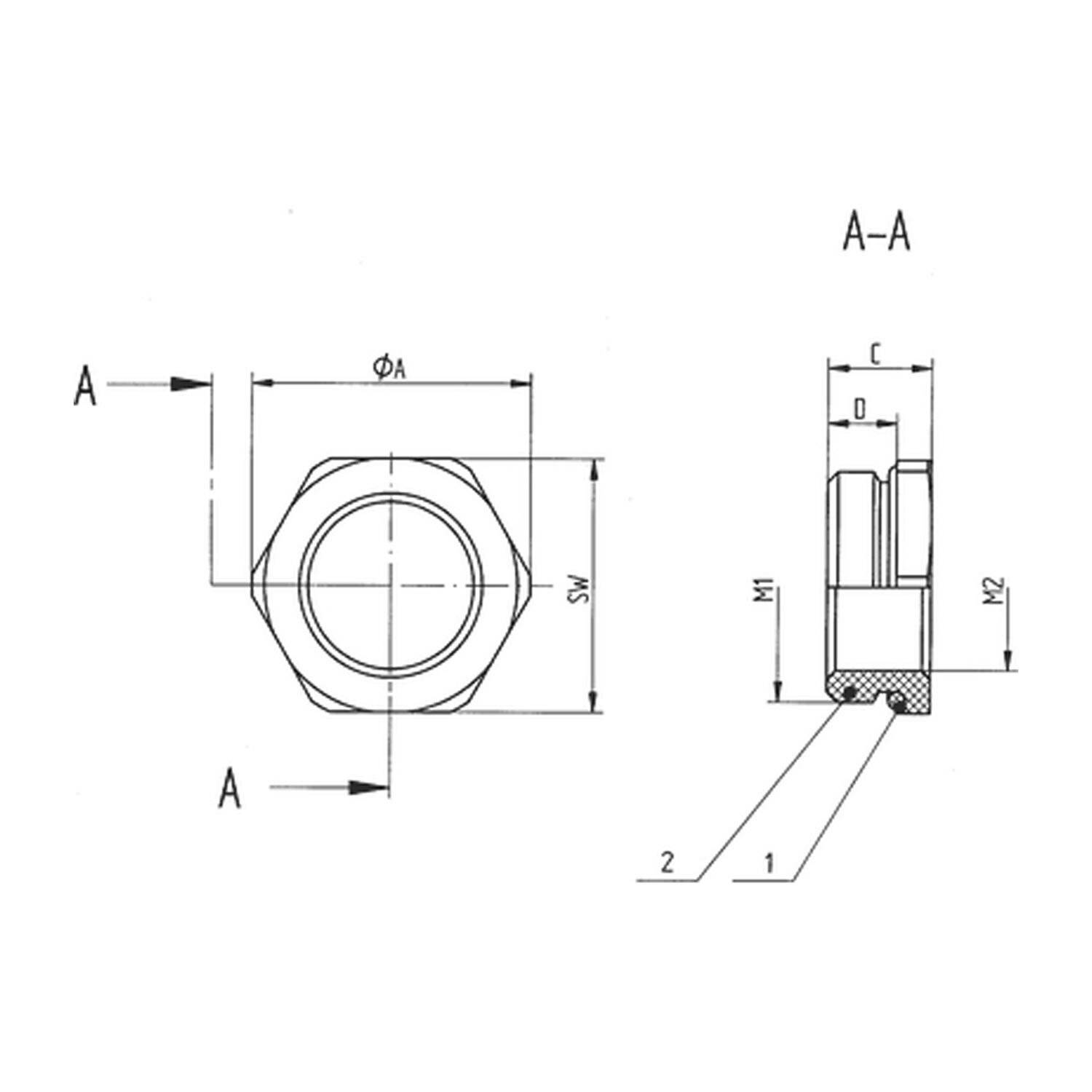 Image du symbole pour Adaptateur de filetage LAPP SKINDICHT MR-M 6kt. 25x1,5/20x1,5+O-RING - 52101968