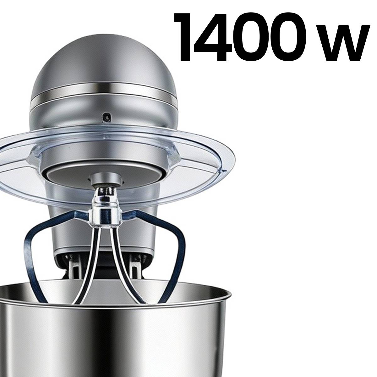 Robot Pâtissier 5,5L 1400W 6 Vitesses avec Bol en Inox et Couvercle-4