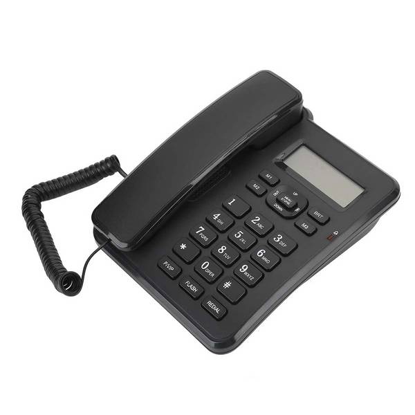 Téléphone Fixe Filaire avec Haut-parleur - Numérotation Rapide - Écran LCD