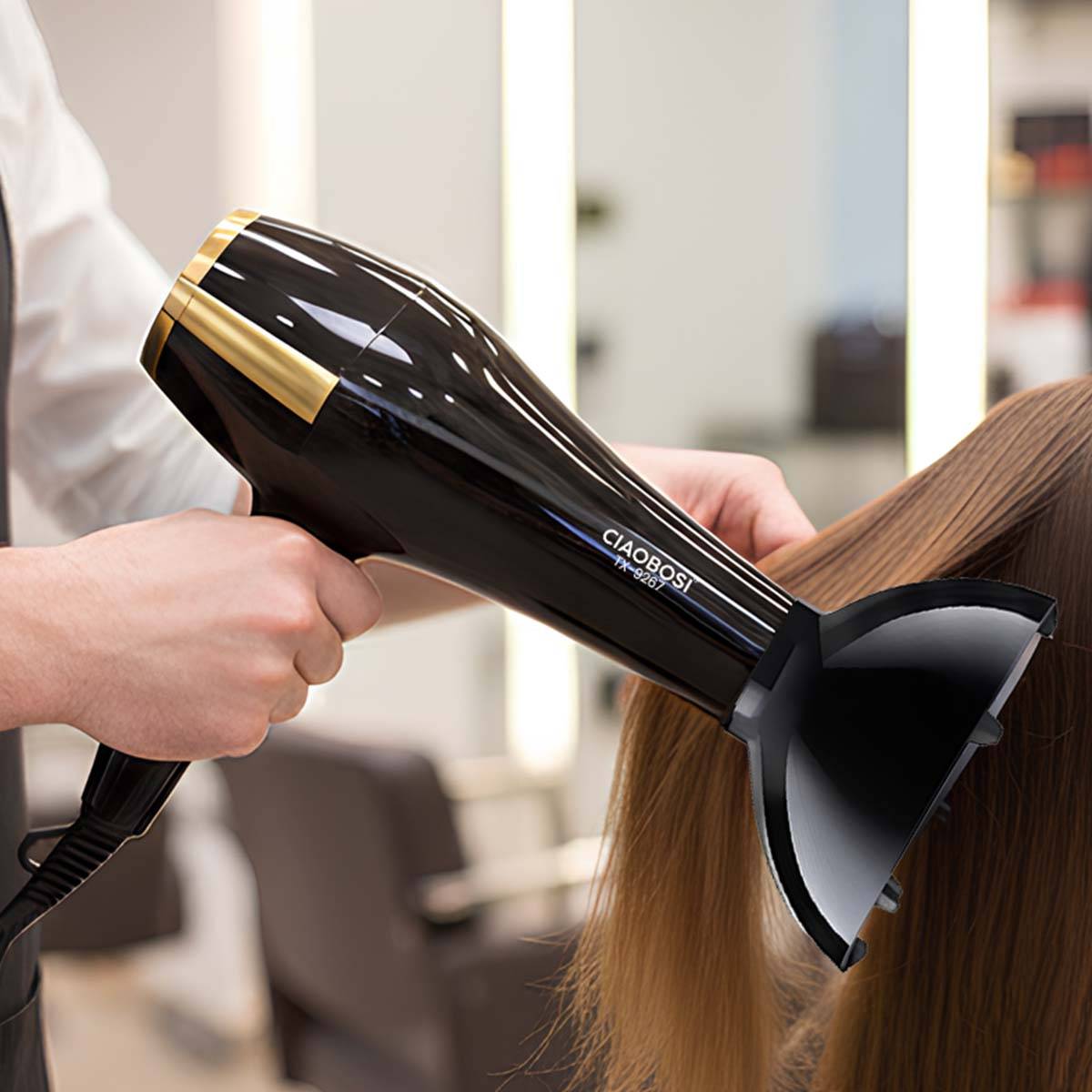 Sèche-cheveux Électrique 1500W Air Chaud et Air Froid-1