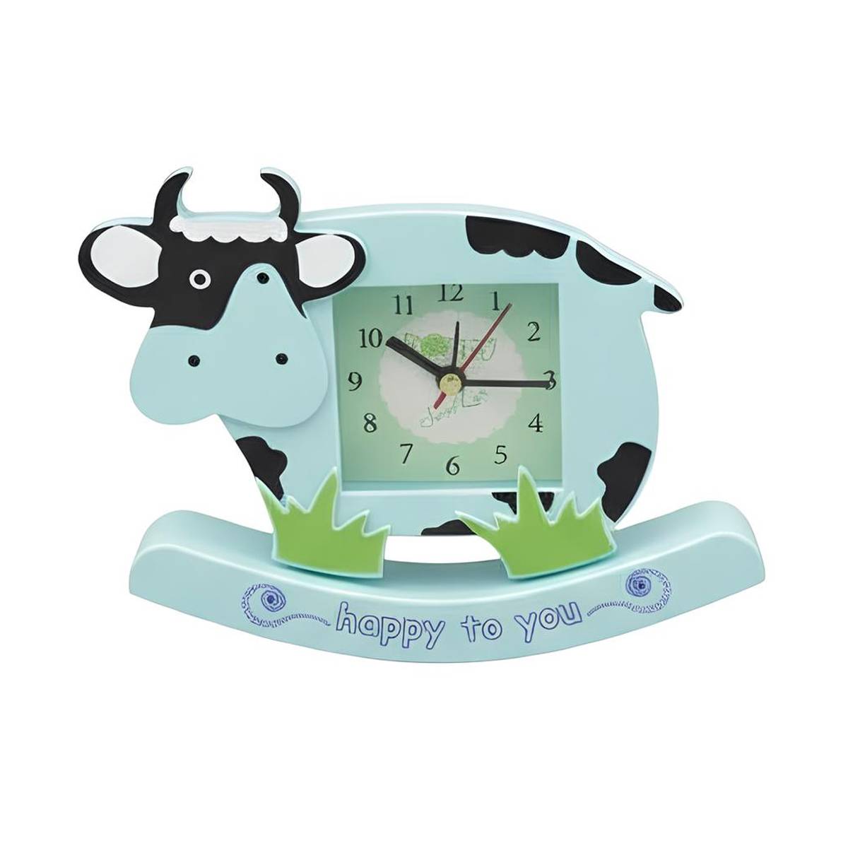 Réveil Analogique pour Enfant en Forme de Vache Modèle Happy to You-0