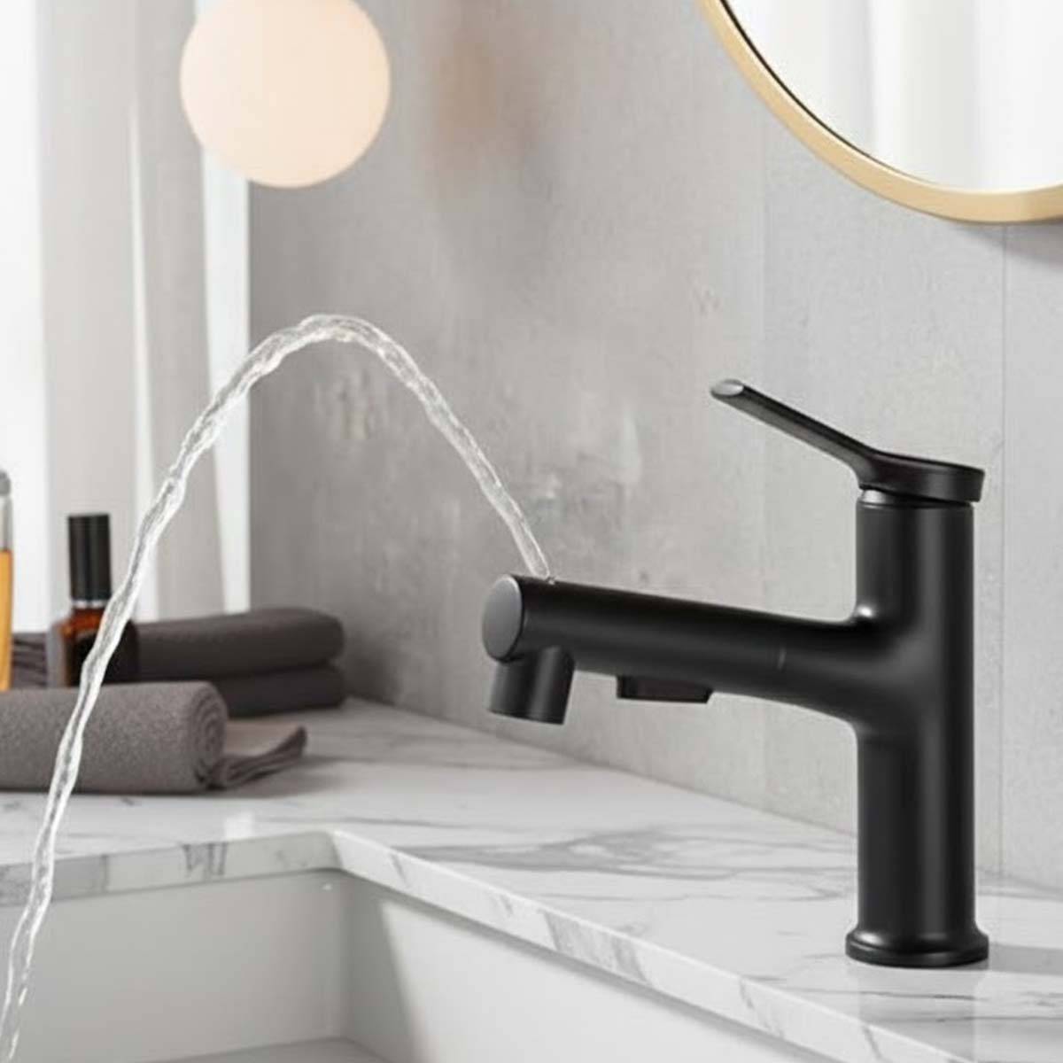 Robinet de Lavabo Extensible avec Fonction de Rinçage Buccal-4
