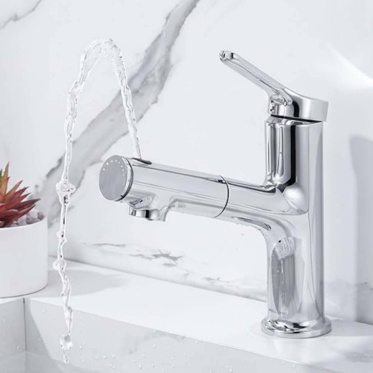 Robinet de Lavabo Extensible Multifonction avec Fonction Rinçage Buccal-4