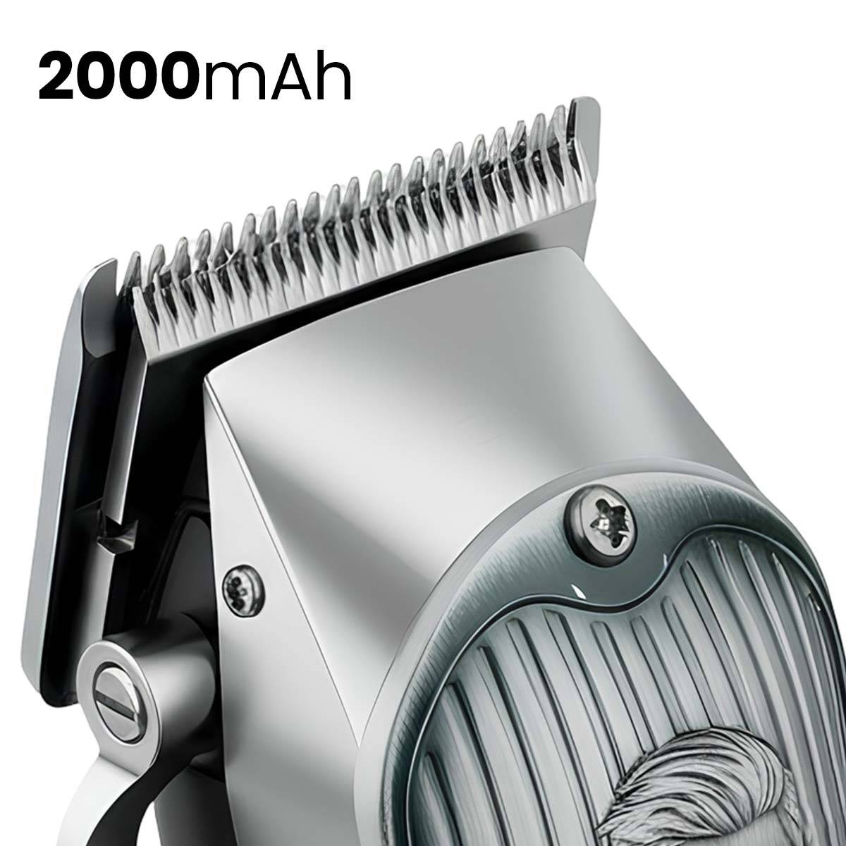 Tondeuse USB-C 5W Sans Fil 2000mAh Motif Ciseaux et Barbe avec Écran LED-4