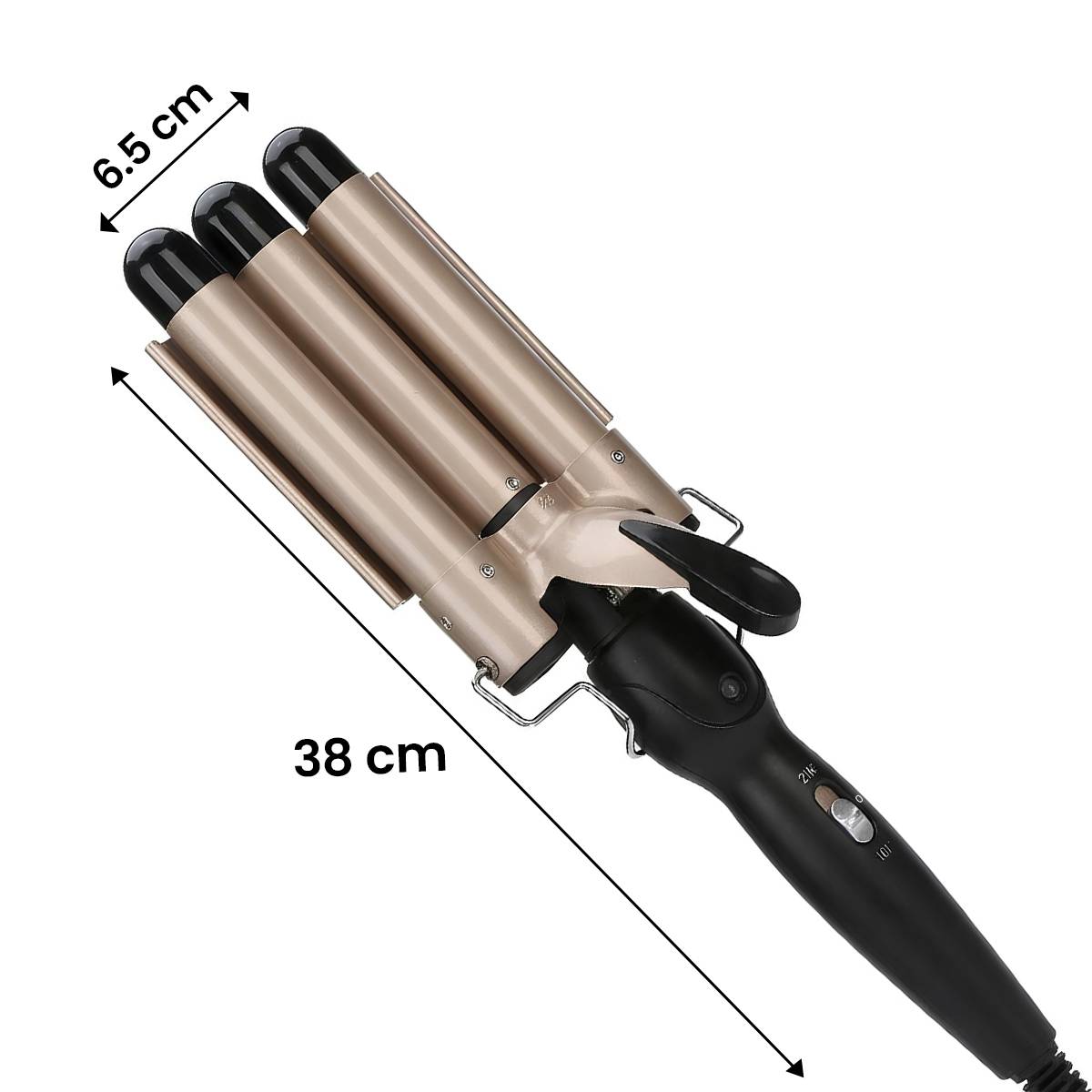 Fer À Boucler Triple Tube Céramique 70W avec Chauffage Rapide PTC-3