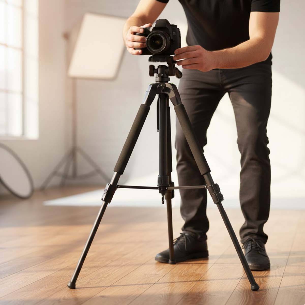 Trépied avec Support Smartphone et Caméra Rotatif à 360°-2