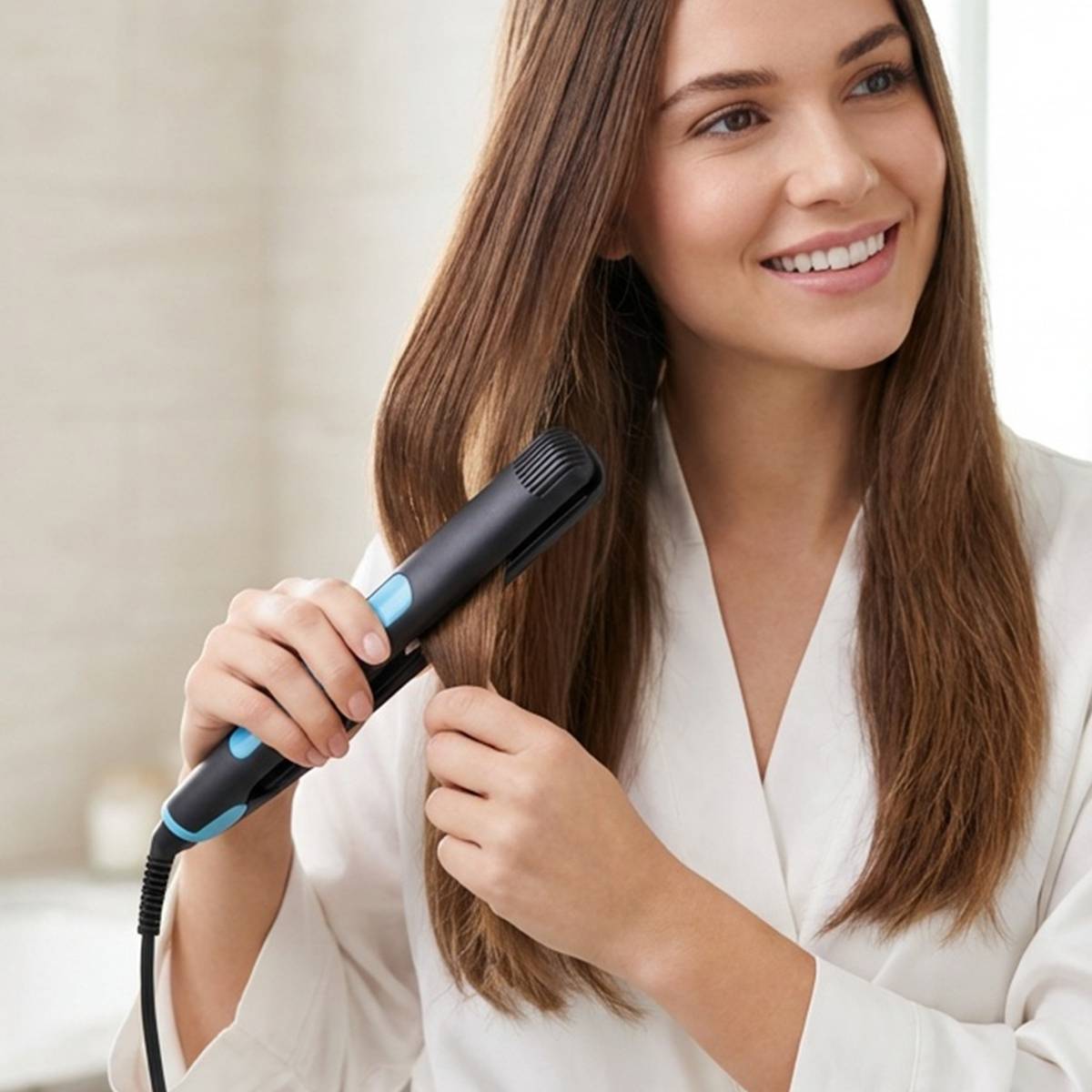 Lisseur et Boucleur 2 en 1 en Tourmaline Céramique 30W Température Réglable-2