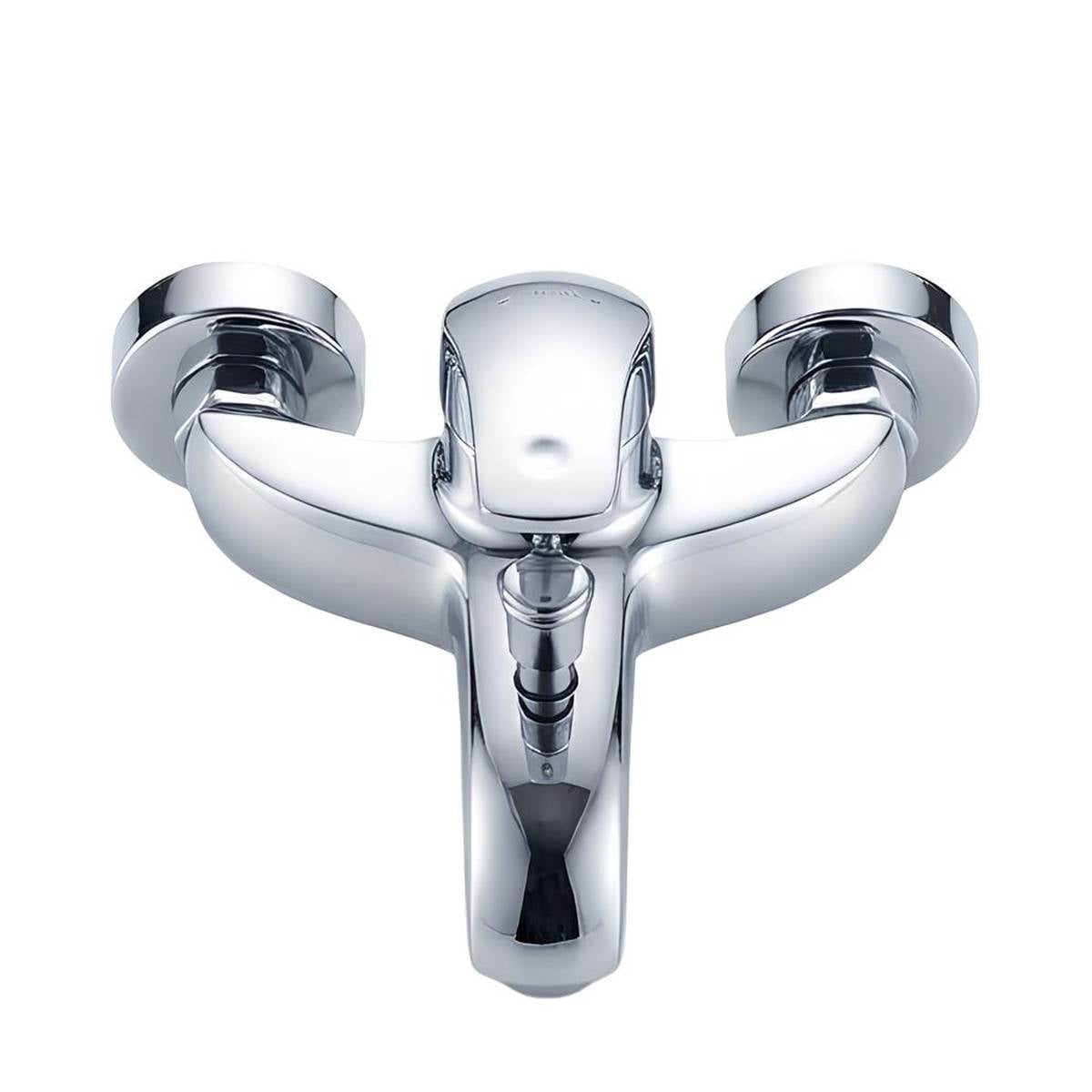 Mitigeur de Douche Mural Chromé 16x9cm avec Levier Unique Antifuite-0