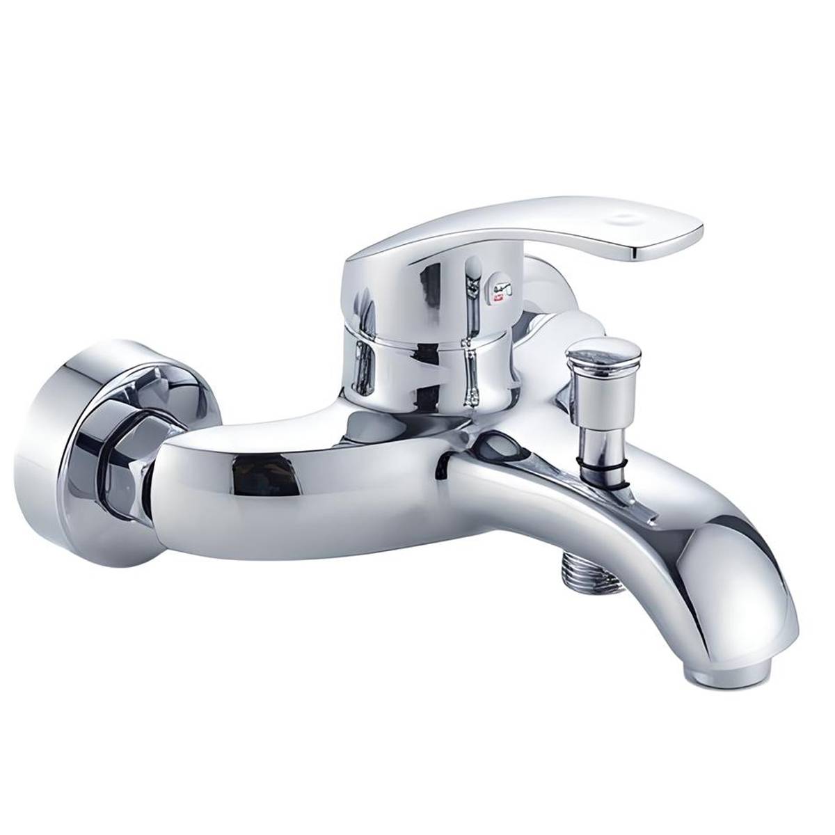 Mitigeur de Douche Mural Chromé 16x9cm avec Levier Unique Antifuite-1
