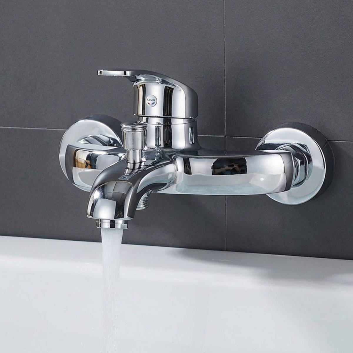 Mitigeur de Douche Mural Chromé 16x9cm avec Levier Unique Antifuite-2