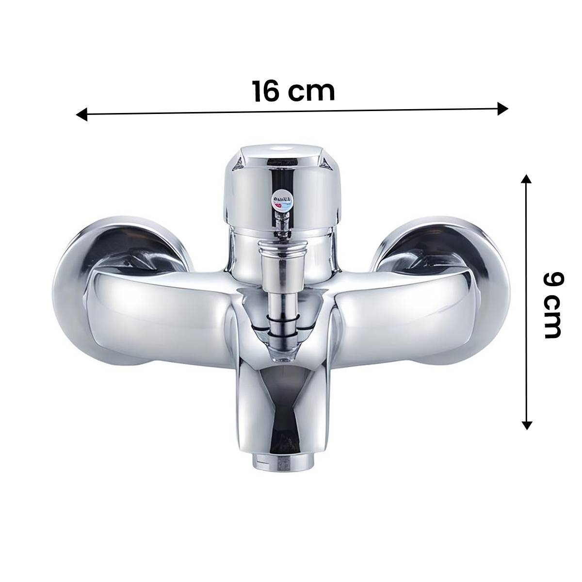 Mitigeur de Douche Mural Chromé 16x9cm avec Levier Unique Antifuite-3