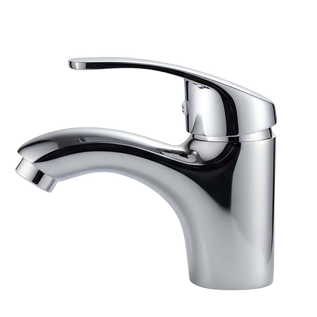 Robinet de Lavabo Monocommande 10×9cm Finition Chromée Eau Chaude et Froide-0