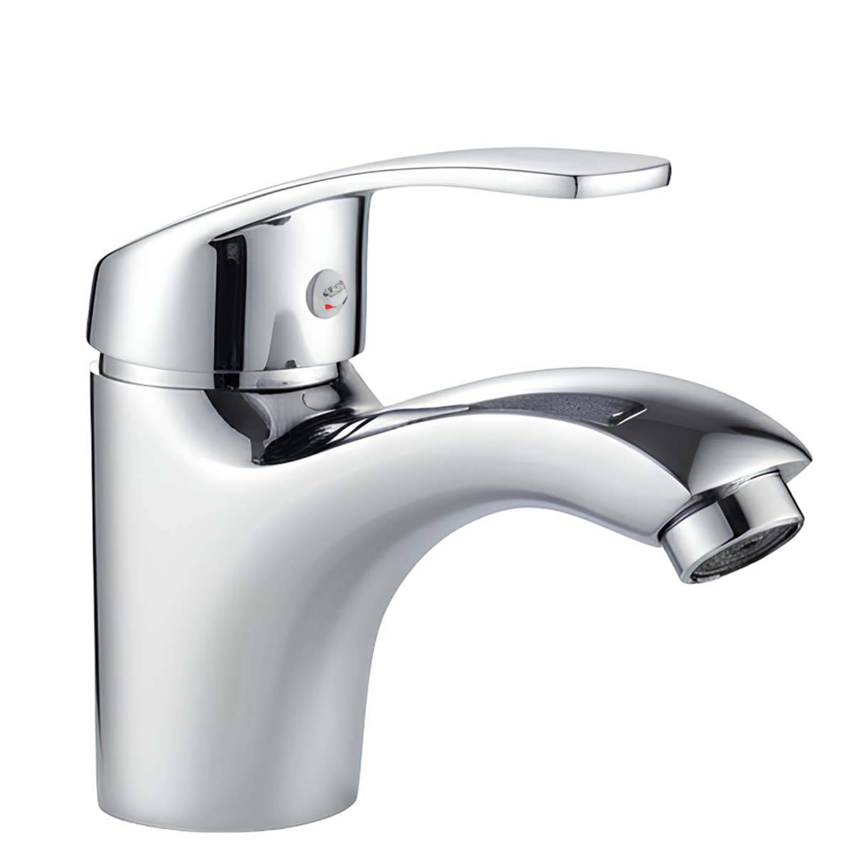 Robinet de Lavabo Monocommande 10×9cm Finition Chromée Eau Chaude et Froide-1