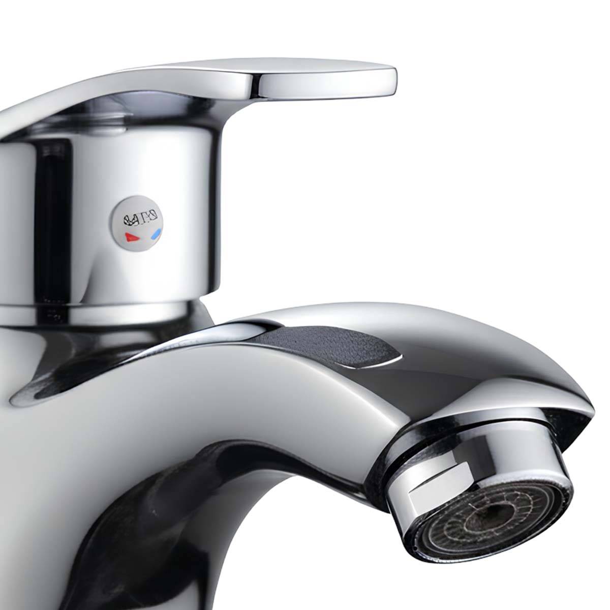Robinet de Lavabo Monocommande 10×9cm Finition Chromée Eau Chaude et Froide-4