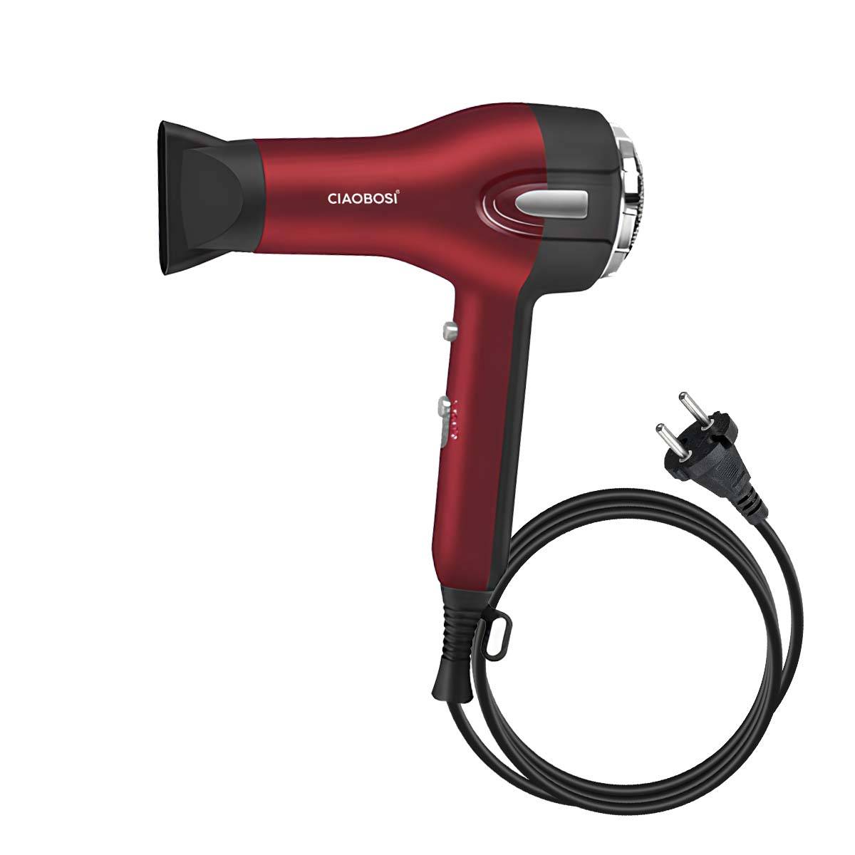 Sèche-Cheveux Électrique 1400W avec Air Froid et Vitesses Réglables-1