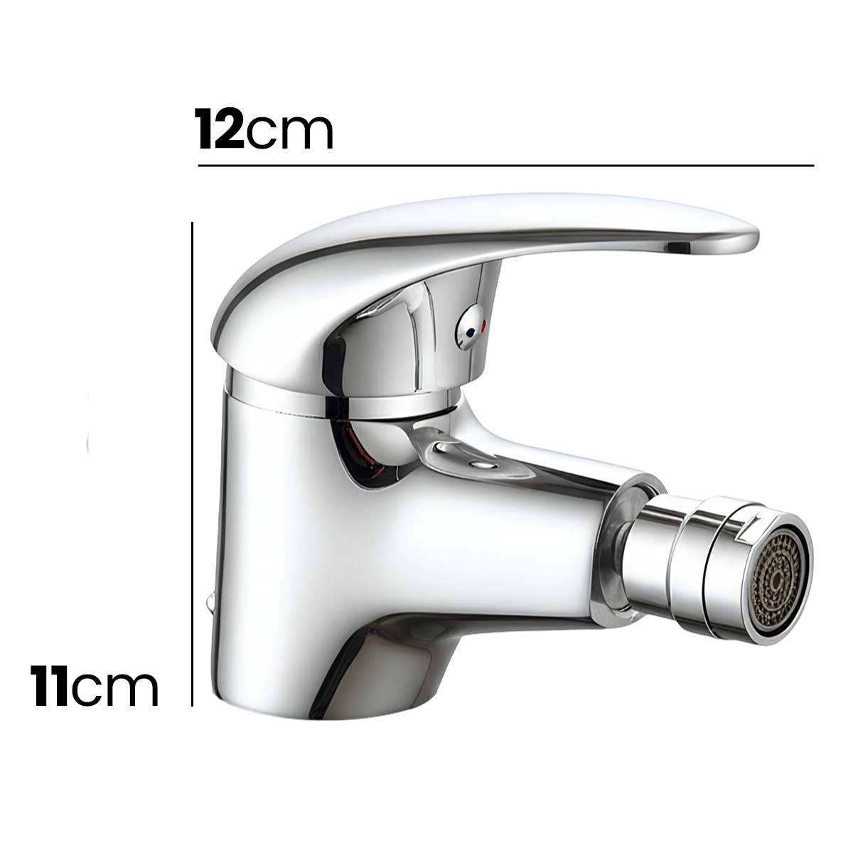 Robinet de Lavabo Monocommande Chromé 12x11cm Eau Chaude et Froide-3