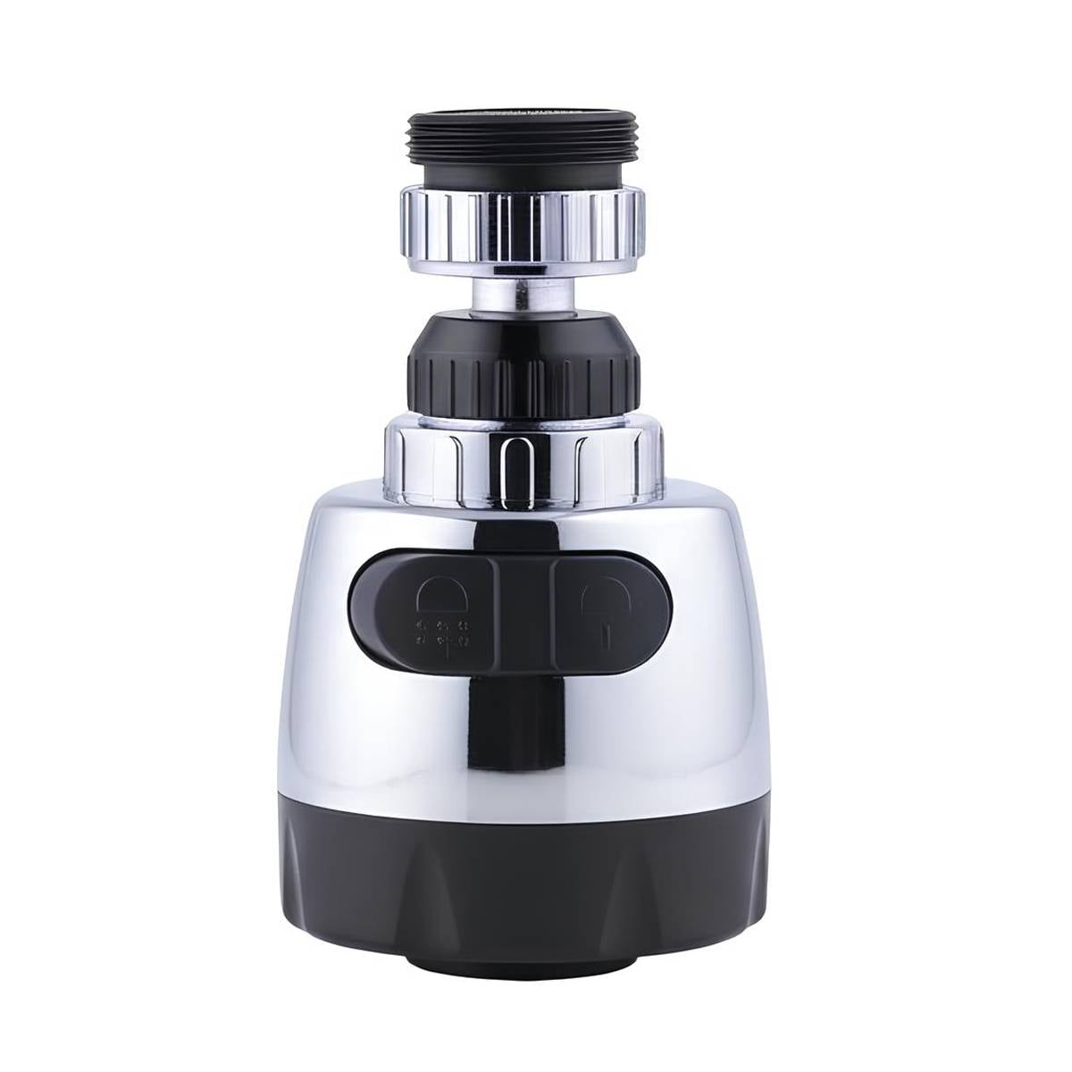 Mousseur de Robinet Orientable 2 Jets avec Interrupteur Finition Semi-Chromé-0
