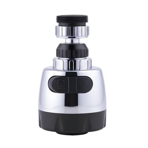 Mousseur de Robinet Orientable 2 Jets avec Interrupteur Finition Semi-Chromé