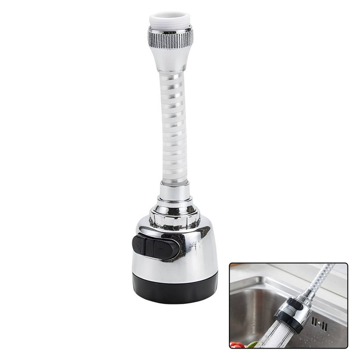 Diffuseur d’Eau et Filtre de Robinet Pivotant avec Jet Réglable en Acier Inoxydable-0