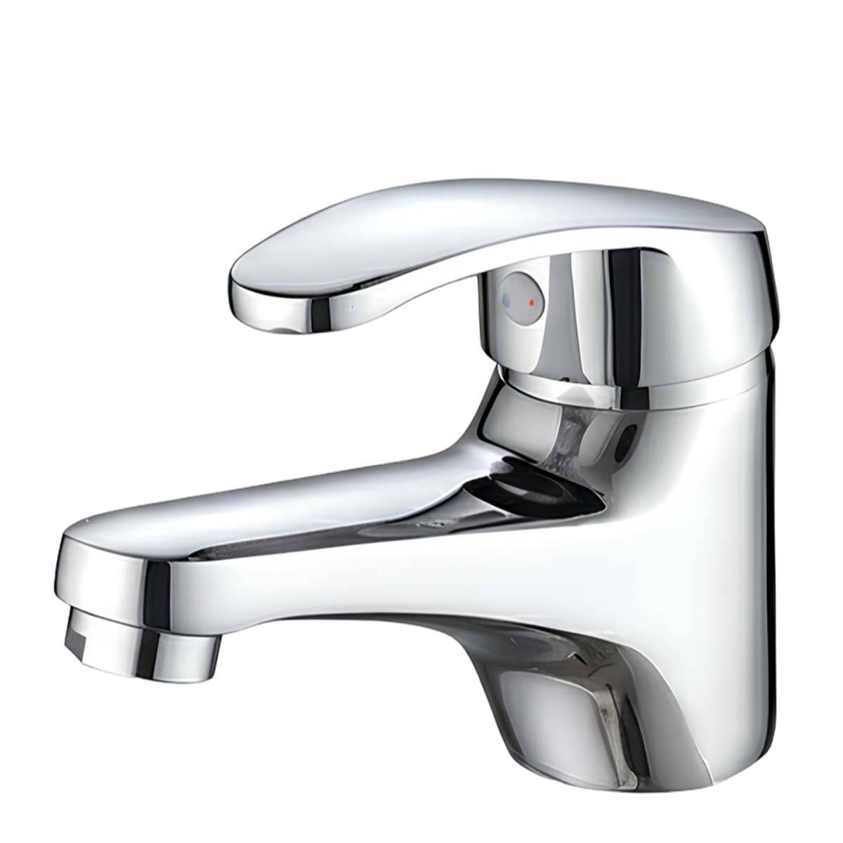 Robinet de Lavabo Monocommande 11×8cm Finition Chromée Eau Chaude et Froide-1