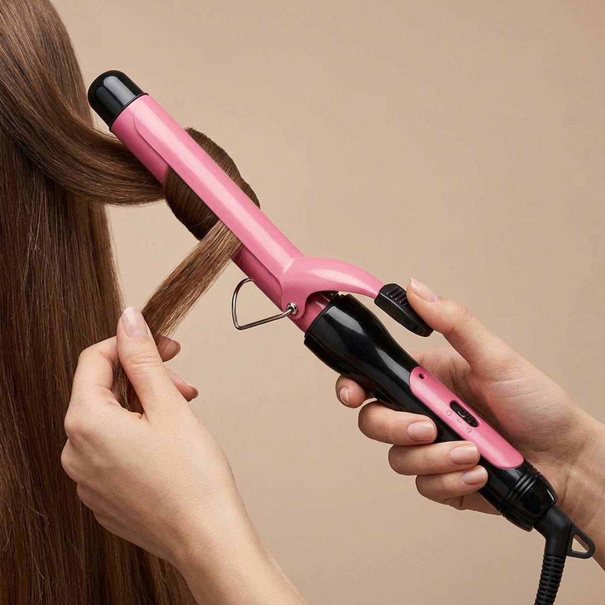 Fer à Boucler Cheveux 60W en Céramique Tourmaline avec Chauffage Constant-2