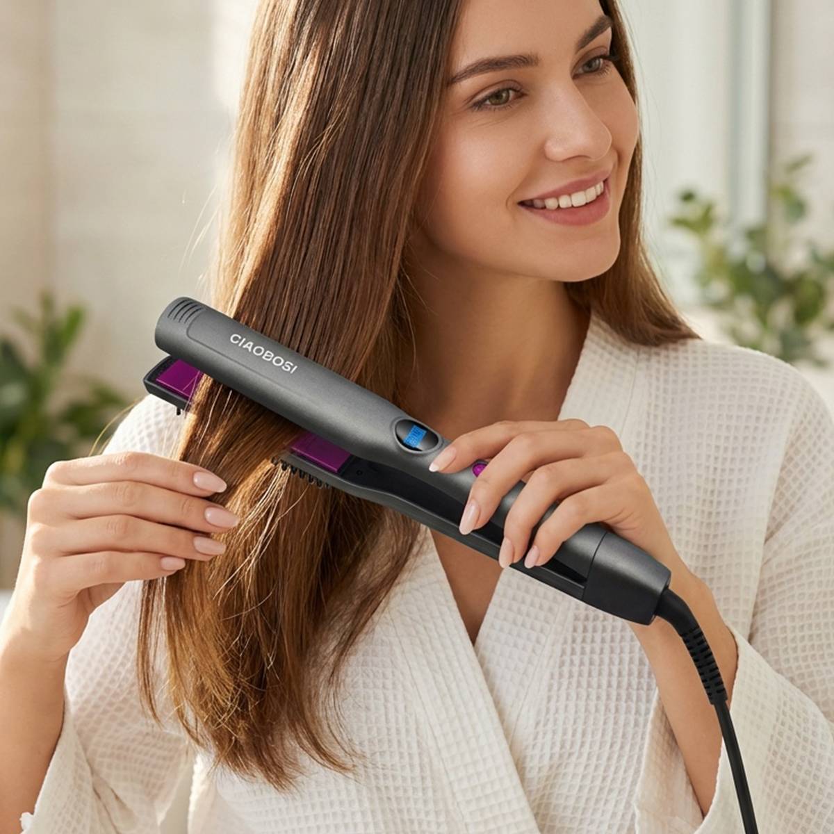 Fer à Lisser 60W en Céramique avec Peigne Intégré et Chauffage Rapide-2