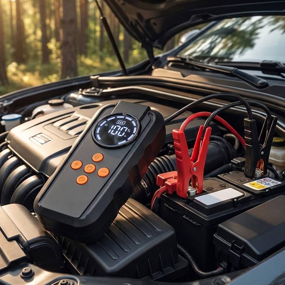 Démarreur de Batterie Auto avec Compresseur d'Air et Lampe LED 6000mAh 14.8V-3