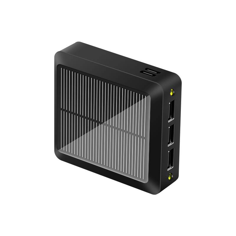 Batterie Externe Compacte Rechargeable Solaire & USB – Triple sortie USB – 10000mAh-2
