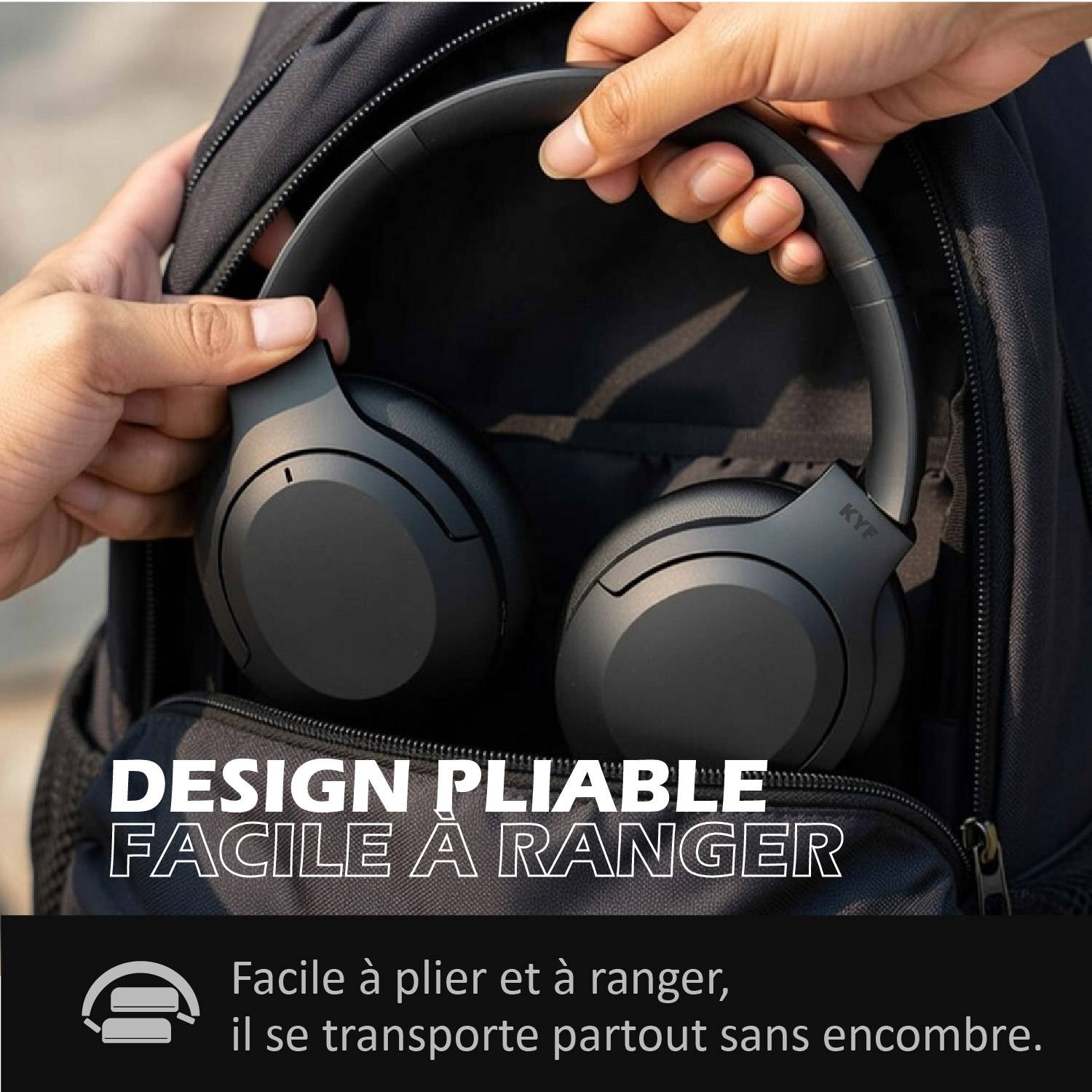 Casque Audio portable Bluetooth ANC Réduction active de bruit-4