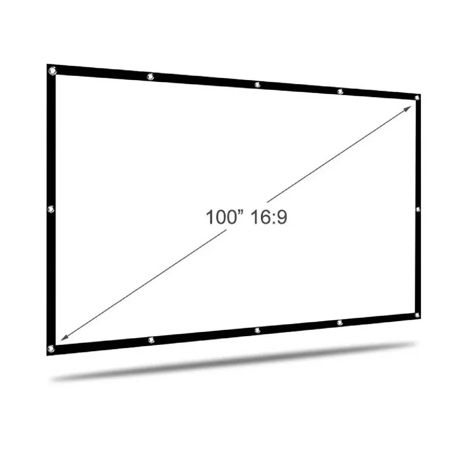 Écran de Projection Mural Pliable – 100” – Double Face Avant/Arrière-1