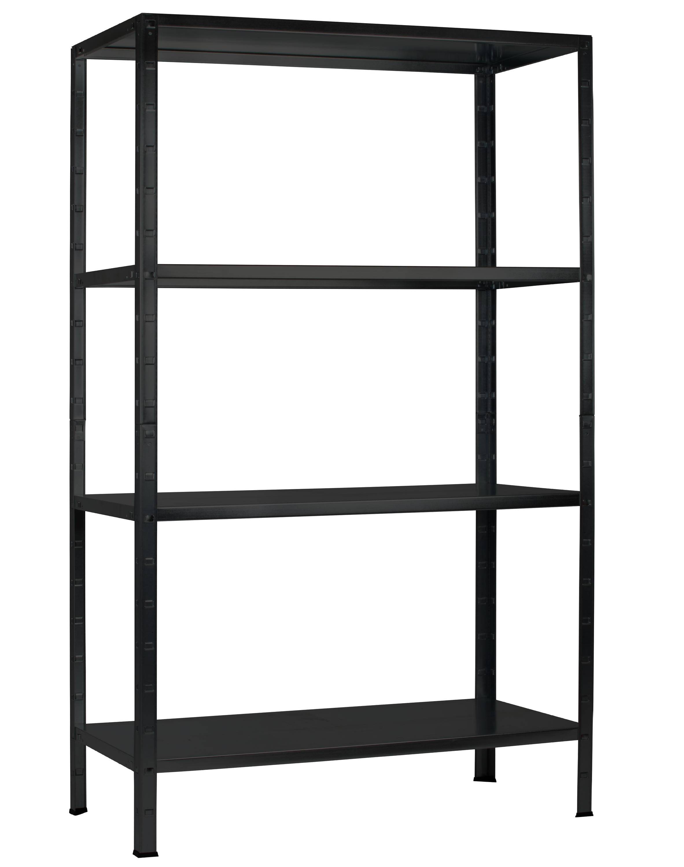 Etagère Métallique Emboîtable 4 tablettes 60 kg par niveau 200 x 100 x 50 cm noir Rangement,-0