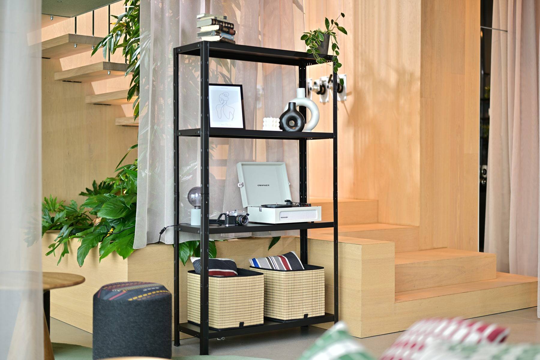 Étagère sans boulon 180x120x40 cm, 4 étagères PowerMAX, charge de 65 kg par étagère, noir-1