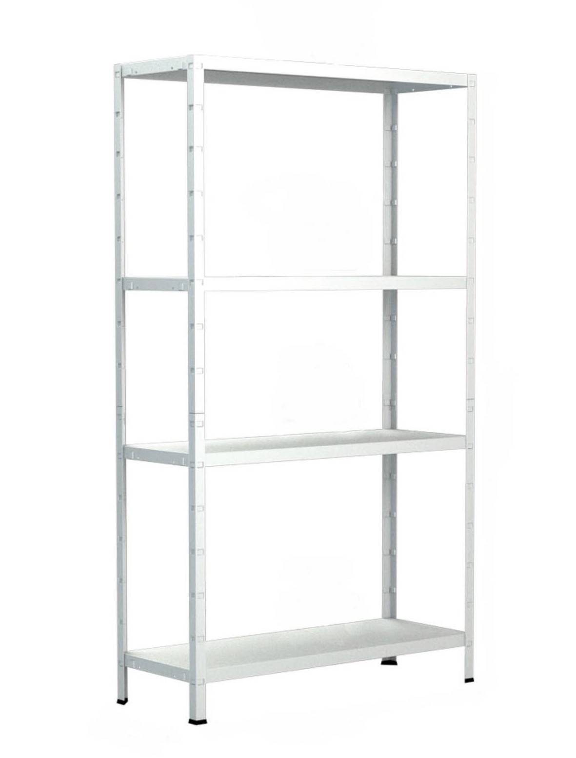 Etagère Métallique 4 tablettes 60 kg par niveau 180 x 60 x 40 cm Acier Epoxy Blanc-0