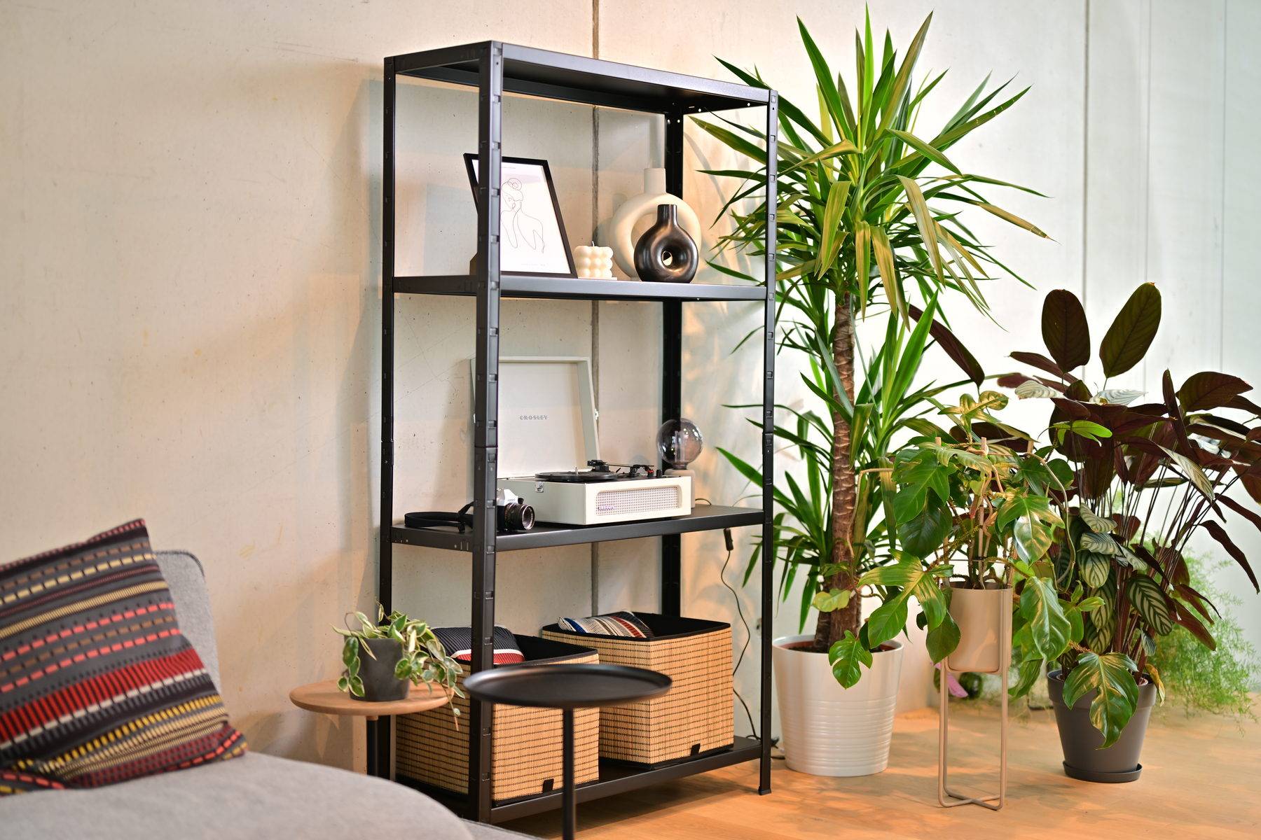 Étagère sans boulon 180x100x35 cm , 4 étagères PowerMAX, charge de 65 kg par étagère, noir-2