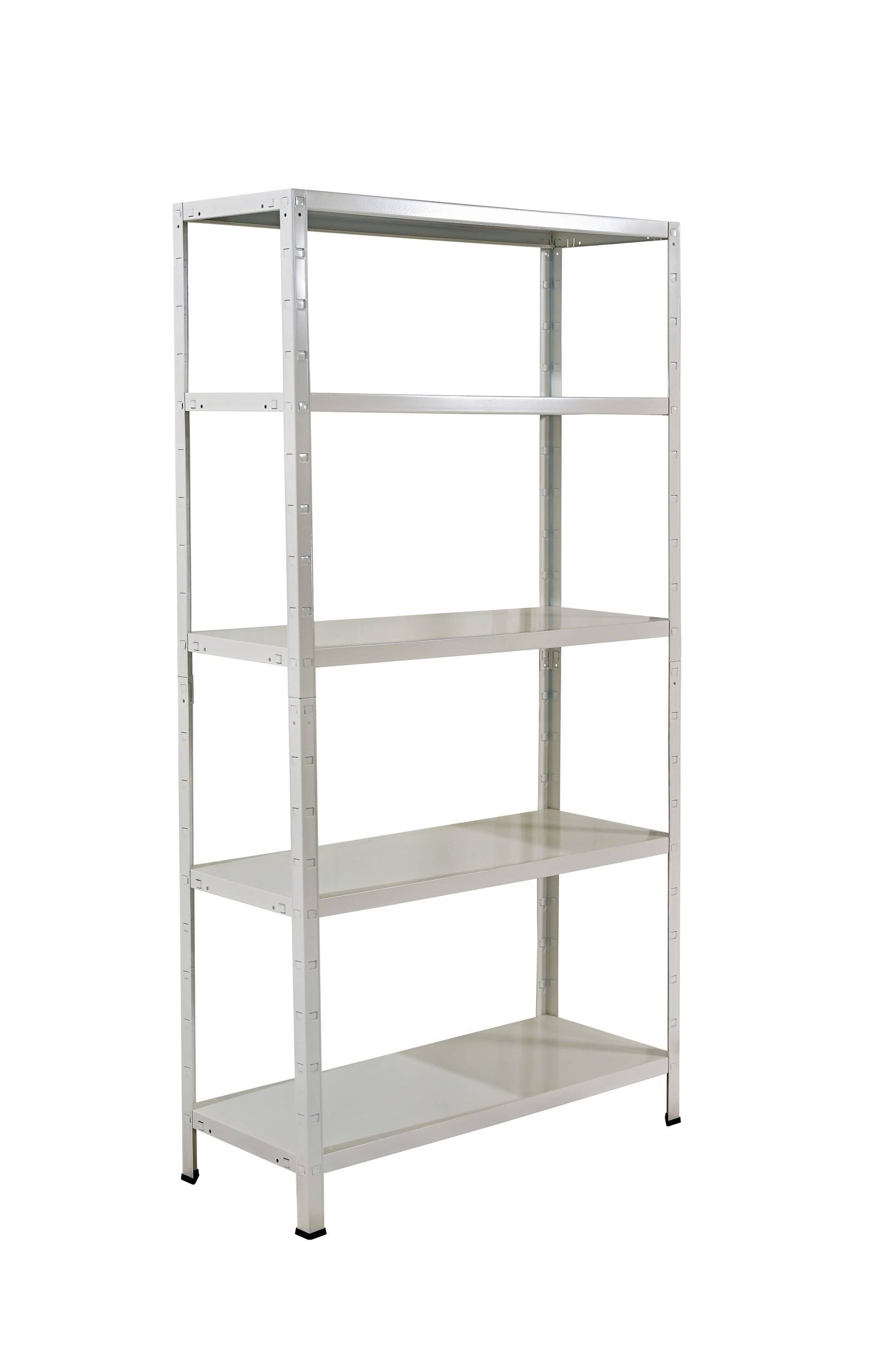 Étagère sans boulon avec 5 étagères PowerMAX, capacité de charge de 65 kg, 190x100x40 cm, blanc-0