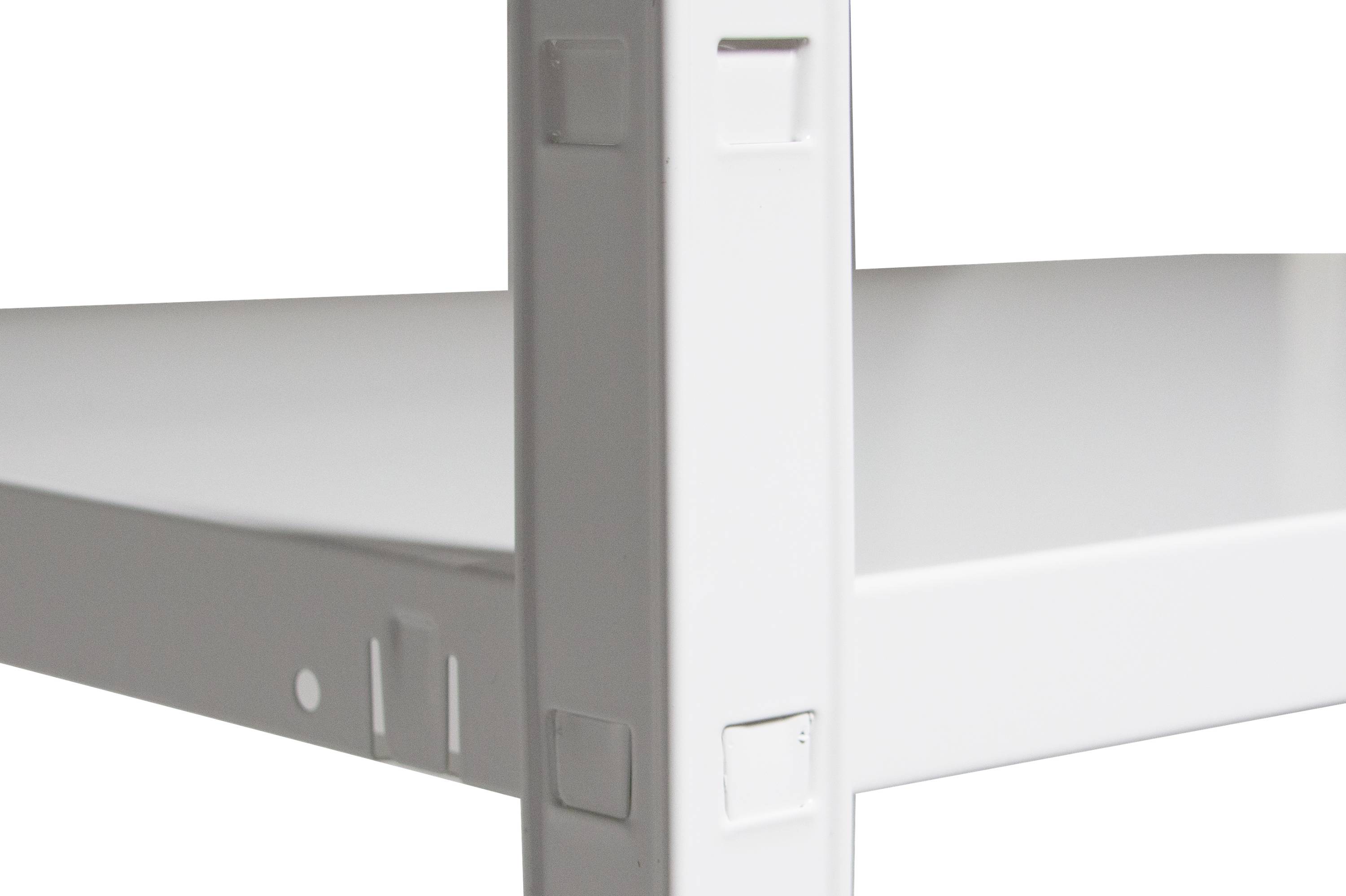 Étagère sans boulon avec 5 étagères PowerMAX, capacité de charge de 65 kg, 190x100x40 cm, blanc-4