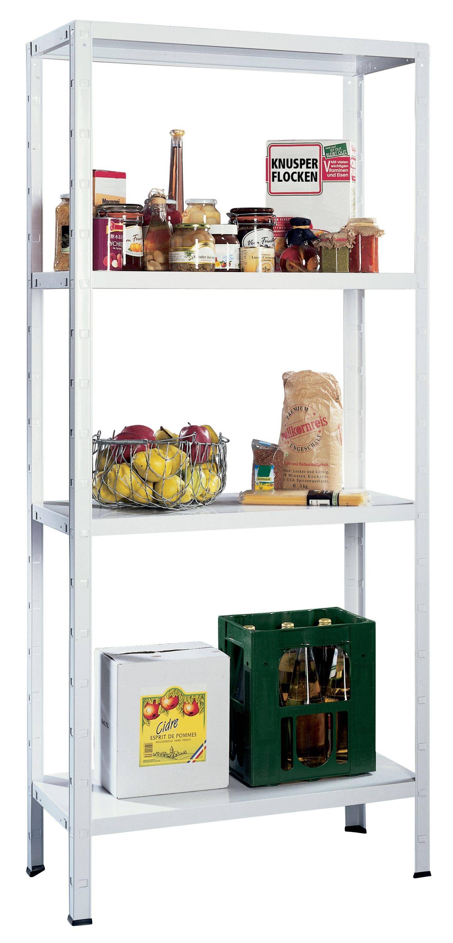 Étagère sans boulon 190x100x40 cm , 4 étagères PowerMAX,charge de 65 kg par étagère, blanc-3