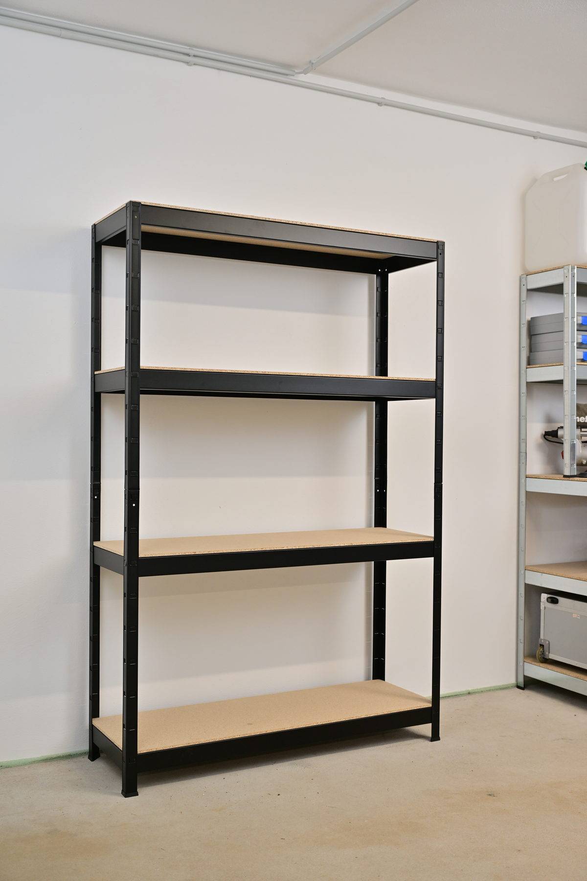 Étagère charges lourdes avec 4 étagères en bois, 180x120x40 cm, capacité de charge par niveau 150 kg, noir-1