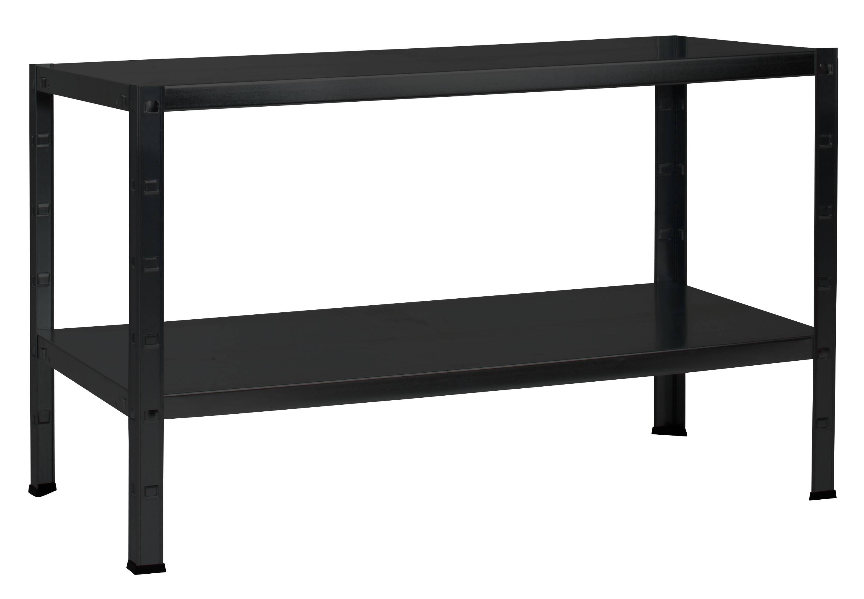 Etagère Métallique Emboîtable 2 tablettes 65 kg par niveau 43 x 100 x 35 cm Acier Epoxy Noir-0