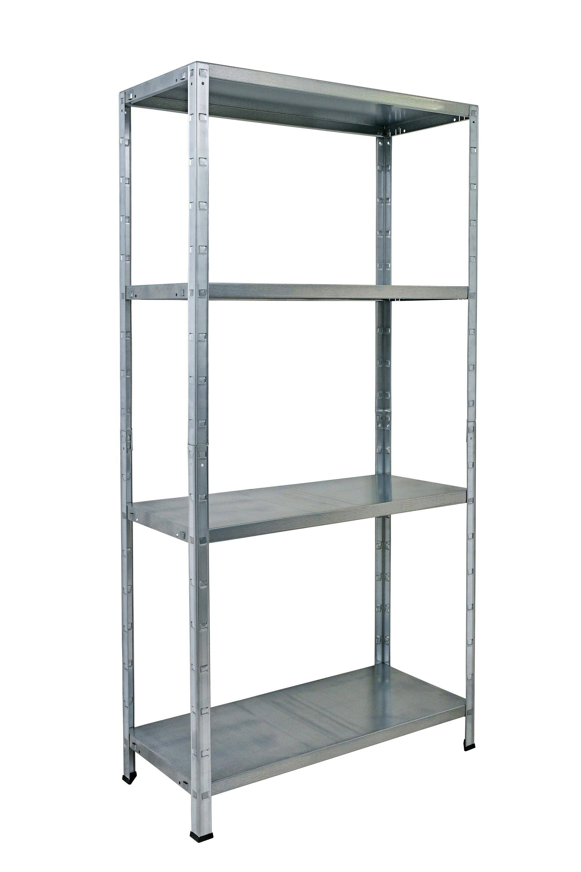 Étagère sans boulon 180x90x40 cm , 4 étagères PowerMAX,charge de 65 kg par étagère, galvanisée-0