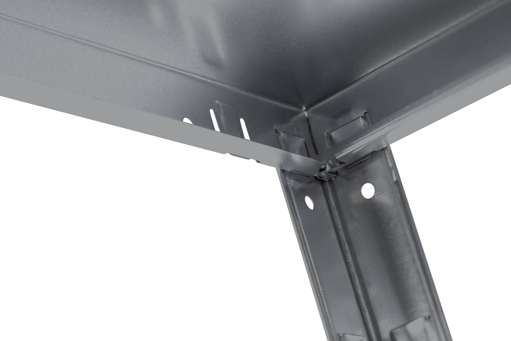 Etagère Métallique Emboîtable 4 tablettes 65 kg par niveau 190 x 100 x 40 cm Acier Epoxy Gris-2