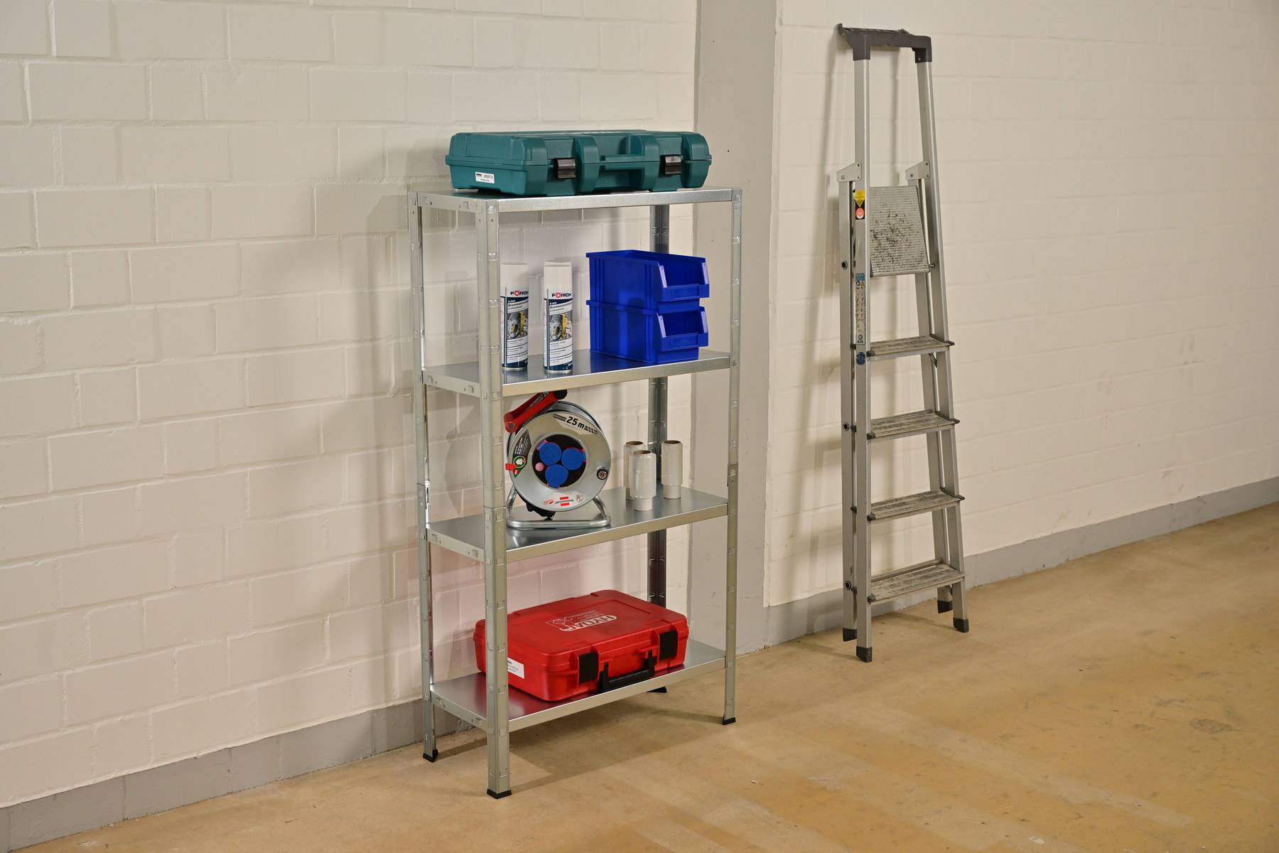 Étagère sans boulon 137x75x30 cm, 4 étagères PowerMAX, capacité de charge de 50 kg par étagère, galvanisée-2