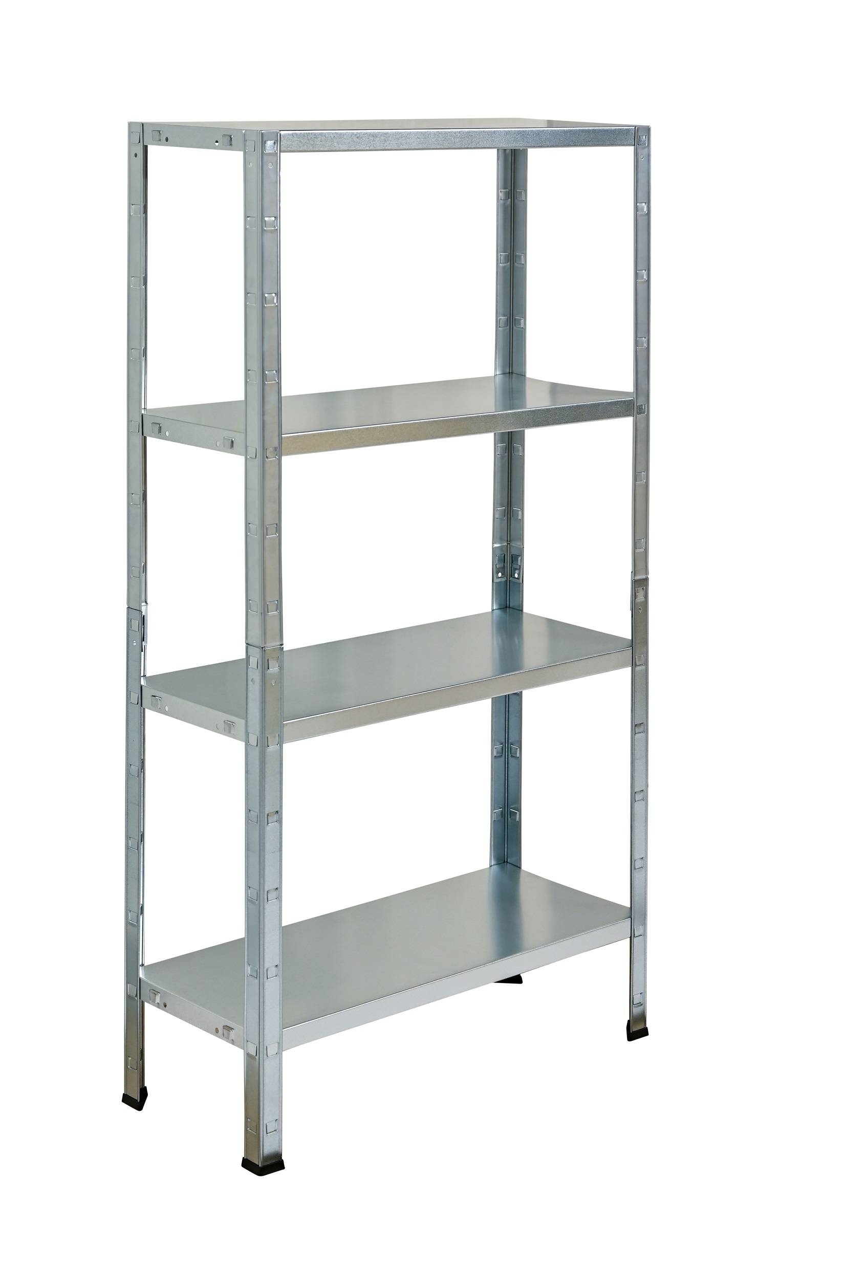 Étagère sans boulon 137x75x30 cm, 4 étagères PowerMAX, capacité de charge de 50 kg par étagère, galvanisée-0