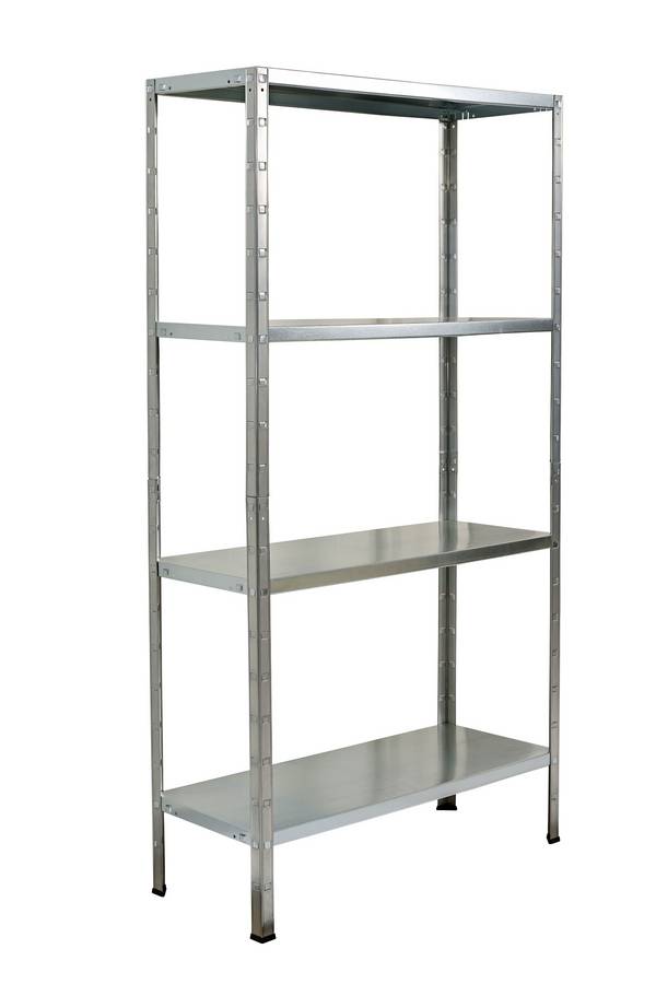 Étagère sans boulon 180x80x40 cm, 4 étagères PowerMAX, capacité de charge de 65 kg par étagère, galvanisée
